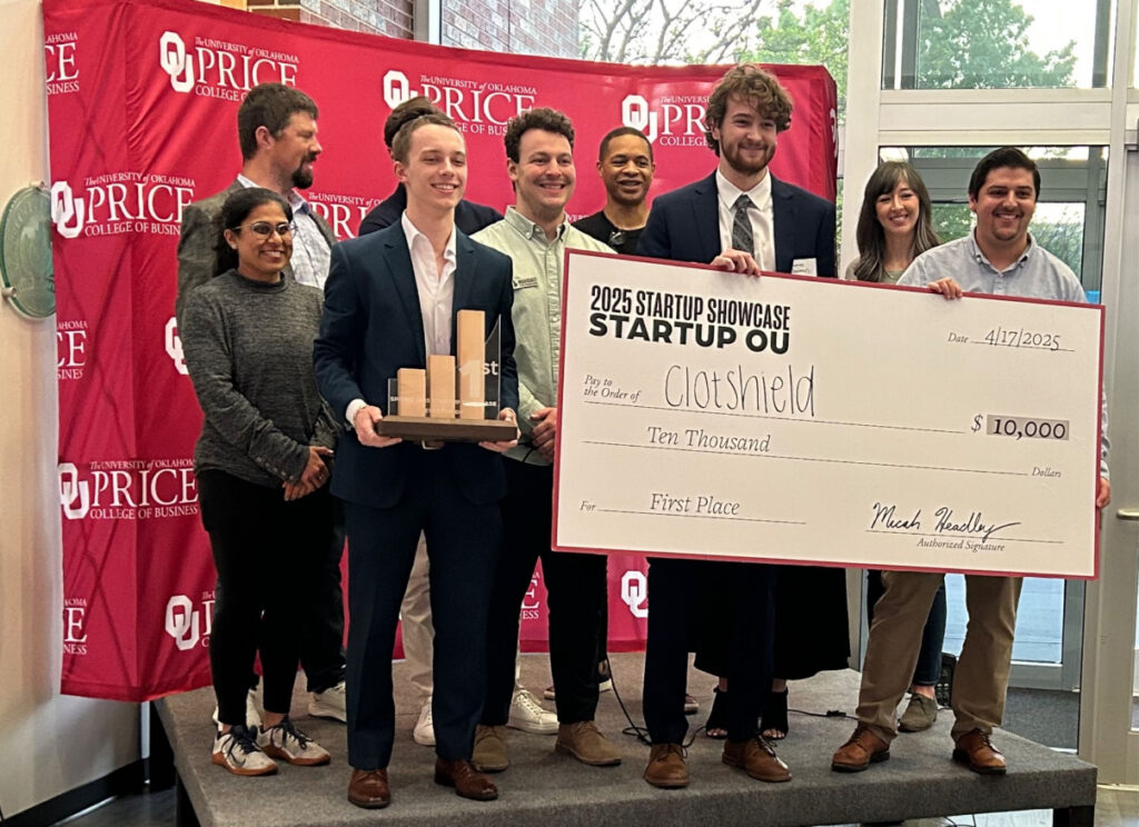 ClotShield Winning the 2025 Startup OU Showcase